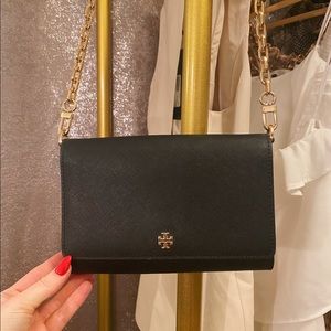Black Tory Burch Crossbody Gold Chain